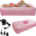 BBL Inflatable Bed with Hole After Surgery for Butt, Brazilian Butt Lifting Post Surgery Supplies for Recovery Sitting Sleeping Pregnancy and Relaxation (Mirror Pink)