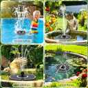 SZMP Solar Fountain with 3 Spray Height, 3.5W Glass Solar Bird Bath Fountain with 4 Adjustable Fixed Rods, and 7 Nozzles, Outdoor Solar Water Fountain Pump for Bird Bath, Garden, Pool, Pond