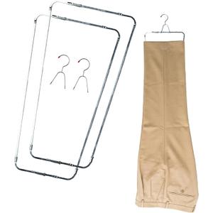 Pants Stretcher with Durable Wire Hanger Wrinkle-Free Drying with Perfect Creases for Jeans, Dress Pants, Chinos & Slacks | Adjustable Fit for Slim to Regular Pants-2 Pack