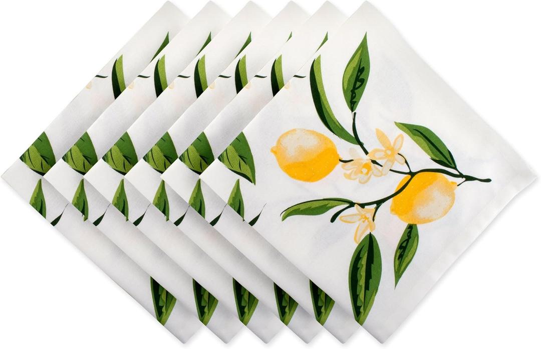 DII Lemon Bliss Tabletop Collection, Napkin Set, 6 Piece (20" x 20" (Set of 6))