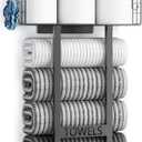 Aetyord Towel Racks for Bathroom 31inch Wall Mounted Towel Rack,Floating Shelf with Wood Plank,Towel Storage for Bathroom can Holds 6 Large Rolled Towels,All Black