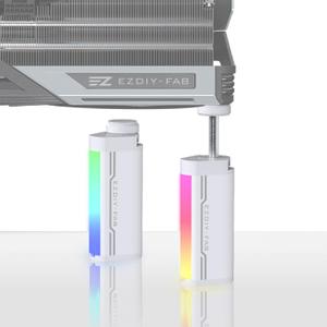 EZDIY-FAB GPU Support Bracket,5V 3PIN ARGB Graphics Card Brace, GPU Support Stand Adjustable Height ,Aluminum Video Card Sag Holder-White