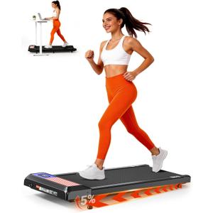 Walking Pad Treadmill with 5% Incline, Under Desk Treadmill for Home Office, 2.5HP Quiet Portable Walking Pad, 265 lbs Capacity, Compact Treadmill for Small Spaces with 15" x 35.4" Belt