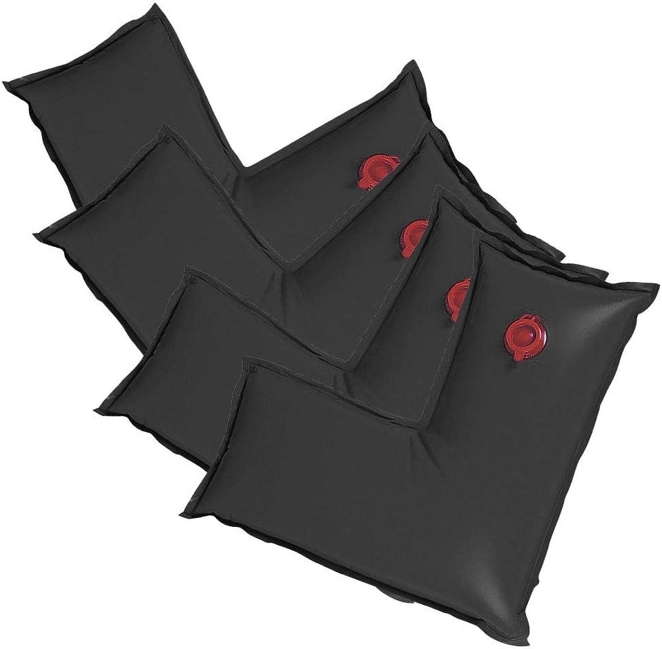 Robelle 2 ft. Corner 4-Pack Heavy Duty Black Pool Cover Weights, .33 MM Thick Vinyl, Pool Water Bags, Water Tubes, 24" x 24"
