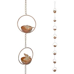 Alpine Corporation QES142HH Metal Hanging Butterfly with Spring Chain Rain Catcher, Dcor for Garden, Patio, & Lawn, 73" H