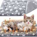 VitalCozy 1 Pack Self Warming Cat Mat Self Heating Pad Bed Reversible Machine Washable Reflects Body Heat Warm Thermal Pet Pad Crate Blanket for Feral and Indoor Cat(Star,25'' X 16'')