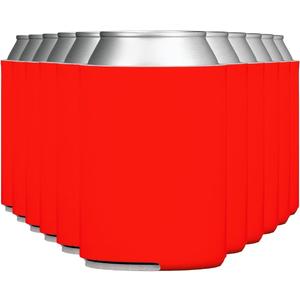 TahoeBay Blank Beer Can Cooler Sleeves Bulk Sublimation Blanks for Vinyl Plain Collapsible Foam Can Sleeves Coolers for Soda Cans and Bottles Custom Drink Holder Assorted Solid Color (Rose Red)