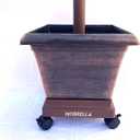 Patio Umbrella Base Stand with Wheels, Fillable Planter Box and Mobile for Rolling on Outdoor Patio, Poolside Decks and Gardens (Bronze)