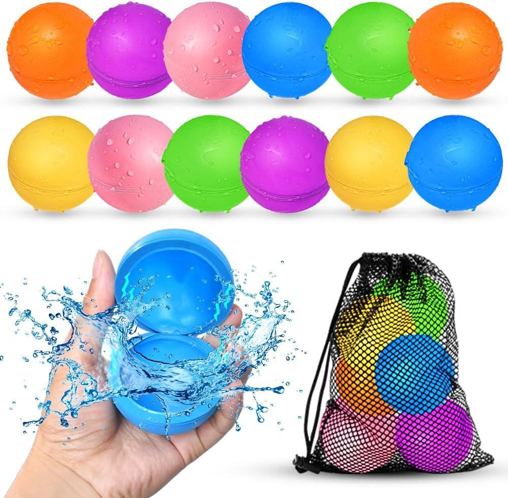 5Pcs Reusable Water Balloons, Pool Beach water Toys for Boys and Girls, Outdoor Summer Toys for Kids Ages 3-12 
