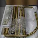 Arc Floor Lamps for Living Room with 3 Color Temperatures, Modern Floor Lamp Reading Light with 9W Bulb Included, Standing Lamp with Adjustable White Hanging Lampshade for Bedroom Office(Gold)