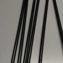 2 Pack Black Curtain Rods for windows 32 to 62 inch, 5/8 inch Splicing Heavy Duty Metal Curtain Rod Set with Brackets