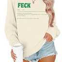 SFHFY Women St. Patrick's Day Sweatshirts Shamrock Sweater Funny Irish Ireland Sayings Long Sleeve Shirt Tops Apricot, S