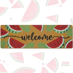 Long Doormat 48x 16 inch Front Door Mat Watermelon Doormat Summer Door Mat Welcome Mat for Front Door Porch Entrance Decor