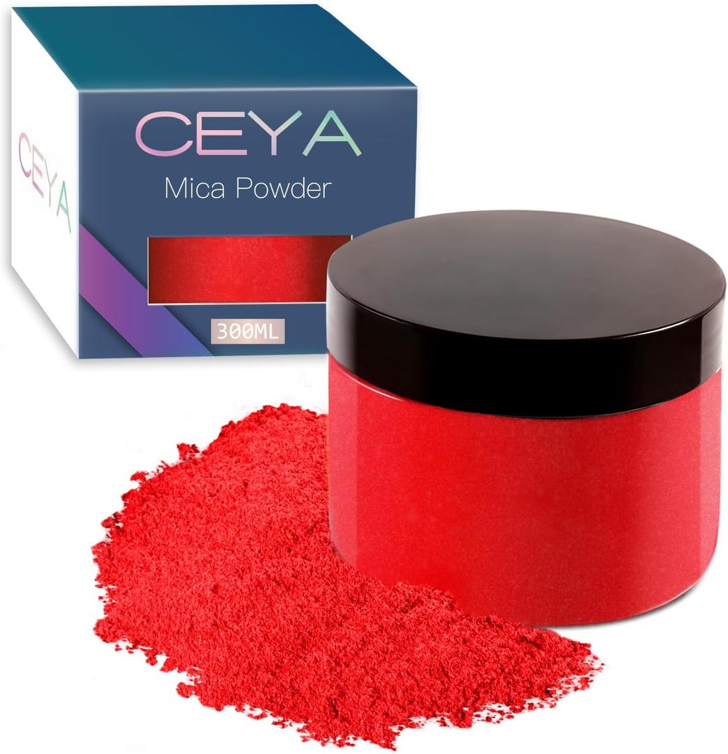 Ceya Mica Powder, 5.3oz/ 150g Red Pearlescent Effect Colorant Pigment Powder for Epoxy Resin, Tumblers, Slime Bath Bomb, Soap Dye, Slime, Candle, Resin Crafting, Paint, Jewelry, Nail Polish