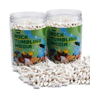 GANGOU 4LB White Ceramic Filler Media Non-Abrasive Ceramic Pellets for All Type Tumblers 3/16" X 3/8"