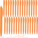 Aozora Pens Bulk 30 Pack Click Pens No Bleed Wholesale Retractable Ballpoint Pens Medium Point,Smooth Ink Pens for Journaling School Office Supplies 1.0MM (Orange Ink)