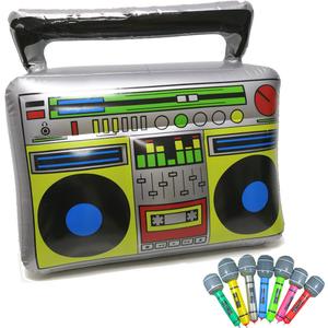 Biggest Inflatable Event Stage Scene for Rock Concerts or Other Performance and Shows, With Some Light, Blower and Inflatable Musical Instruments, XXXXL Size, Ivory White