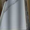 Modern Narrow Nightstand, Slim Skinny White Nightstand with 2 Drawers for Bedroom,Small End/Bedside Table, Textured Faux Leather & Marble-Patterned Synthetic Top