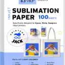 Printers Jack Sublimation Paper - Heat Transfer Paper 100 Sheets 8.3" x 11.7" for Any Epson HP Canon Sawgrass Inkjet Printer with Sublimation Ink for T shirt Mugs DIY