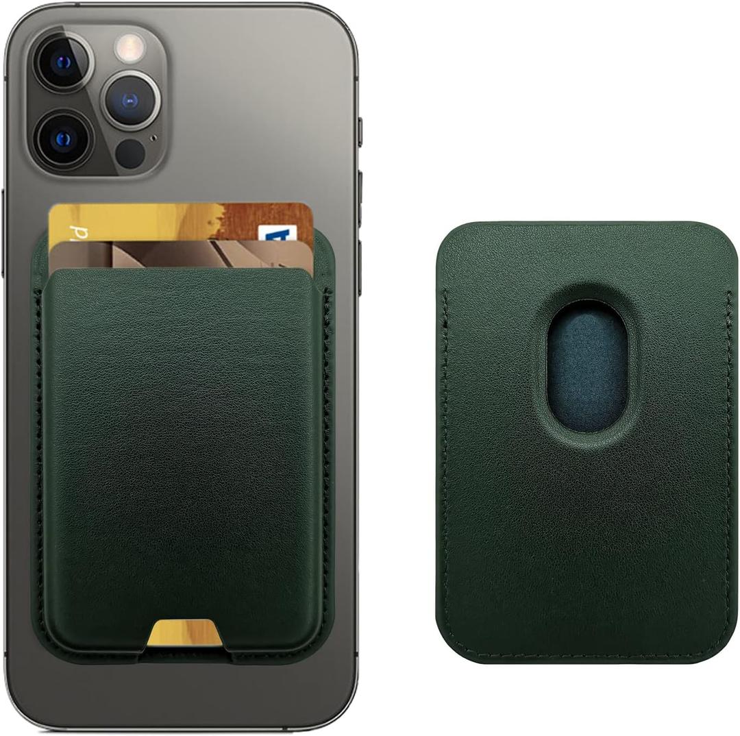 Magnetic Wallet Compatible with MagSafe for iPhone 17 16 15 14 13 12 Pro Max Air Plus Model, Mag 3 Safe Card Holder Stick on Accessories for Apple Cell Phone & Case, Forest