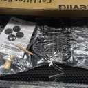 Extra Large Stainless Steel Litter Box with Lid, High Sided Enclosed Metal Cat Litter Pan, Dog Proof Front Entry Top Exit, Odor Control Easy Clean Leak Proof, Includes Mat, Scoop & Step, Black