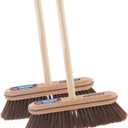 Superio Kitchen and Home Horsehair Broom with Wood Handle, Fine Premium Bristles - Heavy Duty Household Broom Easy Swiping Dust and Wisp Floors and Corners 2-Pack