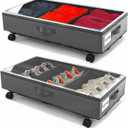 2 Pack Under Bed Storage Rolling Metal Frame Underbed Containers with Wheels Lid Visiable Window Storage Bag Box Organizer Home Closet Organization Drawer Bins for Clothes Shoes Toys Blanketss Grey