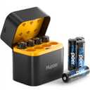 Rechargeable AA Batteries Lithium with Charger,8 Pack 1.5V 3000mWh Double A Battery Rechargeable,Long Lasting Pilas Recargables Lithium ion AA Battery with Charging Storage Box for Blink Outdoor Xbox