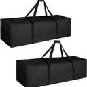 Sports Duffle Bag - 332L 2PCS Extra Large Travel Duffel Luggage Bag with Upgrade Zipper, Sturdy & Water Resistant Long Duffle Bag for Camping Moving (Black 2Pack) 60" x 17" x 20" 2Pack
