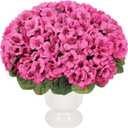 5 Pcs Faux Geranium Flowers for Outdoor Decor Rose Red