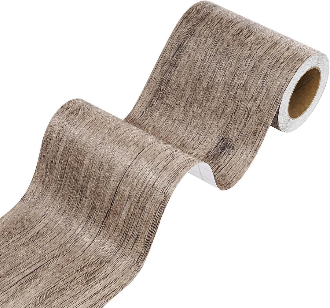 Stickyart 3in50ft Thick Wood Mirror Frame Border Wood Grain Mirror Tape Border Bathroom Mirrors Trim Peel and Stick Wallpaper Borders Waterproof Self Adhesive Wooden Bulletin Board Borders Wall Trim (3inx50ft)