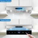 36 inch Under Cabinet Range Hood 1200 CFM with 4-Speed Gesture Sensing & Touch Control, Stainless Steel Kitchen Stove Vent Hoods with 2 LED Lights, Time Setting, Dishwasher-Safe Baffle Filters
