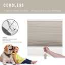 Changshade Cordless Cellular Shades, Blackout Room Darkening Black Out Honeycomb Blinds for Indoor Windows Bedroom, Pull Down Pleated Accordion Blind Easy Install, Shade Size 28" Wx50 H, Beige