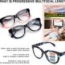 Progressive Multifocus Reading Glasses for Women Men Blue Light Blocking Computer No Line Multifocal Readers