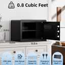 Small Biometric Safe, 0.8 Cuft Fingerprint Safe Box with Fireproof Bag, Caja Fuerte Para Dinero with Silent Mode, Backlit Keypad, Anti-Theft, and LED Light, 9.813.89.8 IN