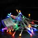 Karlling Battery Operated Christmas Lights, 13 ft Short Clear Wire String Led Twinkle Fairy Light for Small Mini Xmas Tree and Wedding Party Indoor/ Outdoor Decoration(Multicolor)