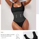 Shapewear Bodysuits for Women : Thong Shapewear Tummy Control Body Shaper Square Neck Body Suits Tank Top (X-Small-Small, Black)