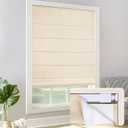 LazBlinds No Drill Light Filtering Roman Shades, Beige, 23" W x 64" H | No Tools Easy Install Window Blinds, Thermal Insulated Room Darkening with UV Blocking for Bedroom/Living Room