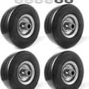 (4-Pack) 9x3.50-4 Flat Free Lawnmower Tire with 4" Centered Hub, 3/4" Bushings and Wheel Assemblies - PU Tire on Wheel and Adapter Kits (Silver(Smooth Tread))