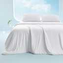 Bedsure Duvet Cover Cooling Blanket for Hot Sleepers Queen Size, Soft & Breathable for Night Sweats, All-Season Lightweight GentleSoft Cooling Comforter Cover Set, Ice-Cool Fabric, 90x90, White