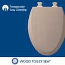 Bemis 1500EC 068 Toilet Seat with Easy Clean & Change Hinges, 1 Pack Elongated, Fawn Beige