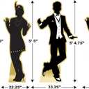 Great 20's Dancer Silhouette Stand Up Decorations - 5.5' - Black and Gold - Pack of 4