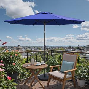 Sannwsg 9 ft Patio Umbrellas, Table Umbrella with Fiberglass Ribs, Outdoor Umbrella with Push Button Tilt/Crank, Market Umbrellas, Porch Umbrela for Backyard, Deck, Garden, Pool