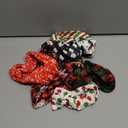 Mtlee 9 Pieces Christmas Twisted Headbands Candy Head Wrap Elastic Wide Retro Plaid Headbands Christmas Hair Accessories for Women Present