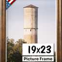 Vintage Rustic Bronze 19x23 Picture Frame .75" Inch Wide - Farmhouse Decor for Wall Handmade Solid Wood Frames with Preinstalled Hangers and UV Blocking Plexiglass 23x19 Frame