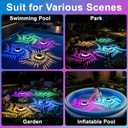 2 x Solar Floating Pool Lights with Remote 2 Pack 7.8inch Upper and Lower Color Changing Floating Lights for Pond, IP68 Waterproof Pool Lights for Party,Wedding,Yard,Garden, 7.871.97in