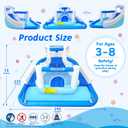Inflatable Bounce House for Kids, 12.1 FT x 10.3 FT Small Blow Up Water Slide for Backyard, Dual Slides, Bouncy Castle, Climbing Wall, Basketball Hoops, Included Blower