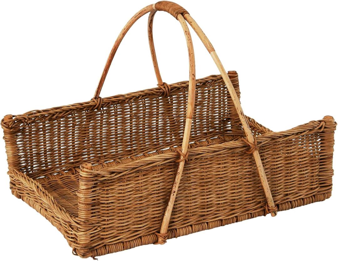 Creative Co-Op Decorative Handwoven Rattan Hanging Basket, Natural