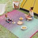 Lahome Outdoor Rugs 8x10 Waterproof, Reversible Plastic Large Outdoor Rug for Patios, Outside RV Mat Carpet for Patio Deck Porch Backyard Balcony Picnic Trailer(Purple/Blue, 8' x 10')