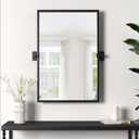 24x36 Inch Pivot Mirror Black Metal Frame Tilting Bathroom Mirrors for Over Sink, Adjustable Rectangle Mirrors Farmhouse Vanity Mirror for Bedroom, Living Room, Entrance